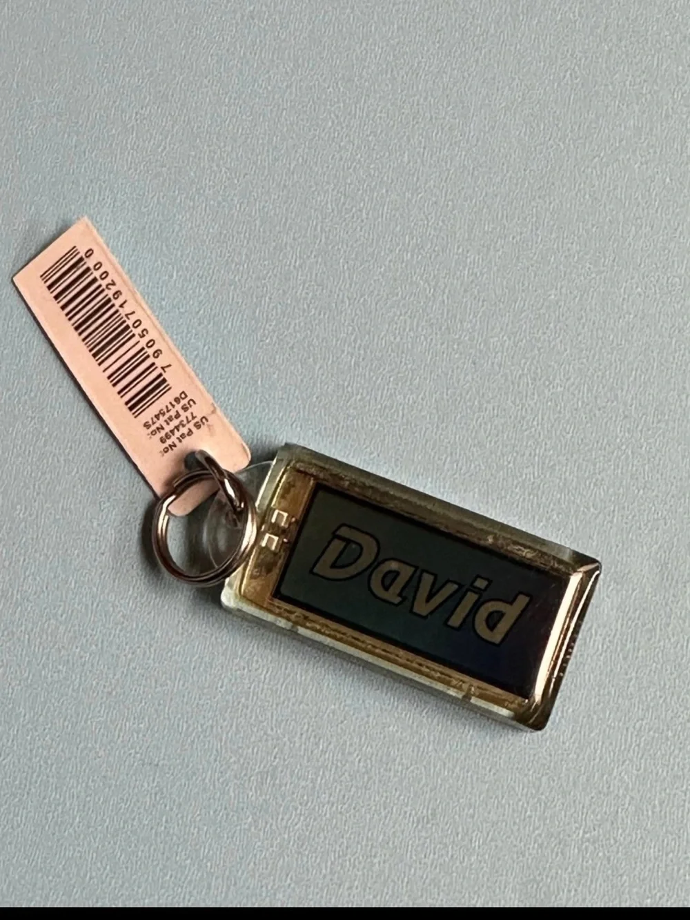 Flashing light Personalized 'David' Metal Keychain